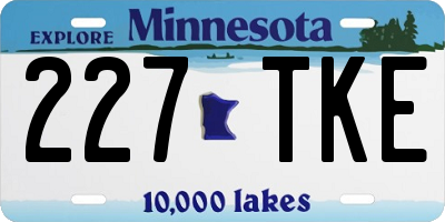 MN license plate 227TKE