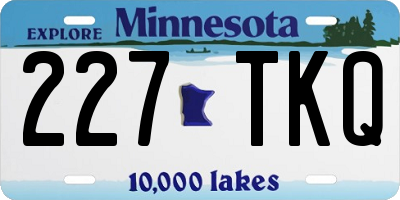 MN license plate 227TKQ