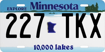 MN license plate 227TKX