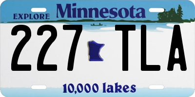 MN license plate 227TLA