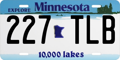 MN license plate 227TLB
