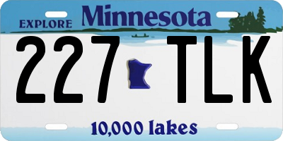 MN license plate 227TLK