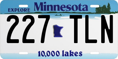 MN license plate 227TLN