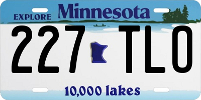 MN license plate 227TLO