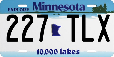 MN license plate 227TLX
