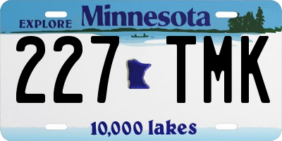 MN license plate 227TMK