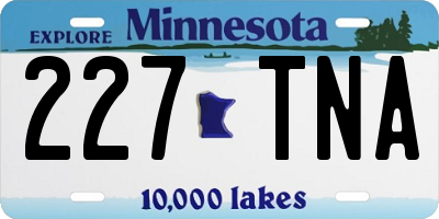 MN license plate 227TNA