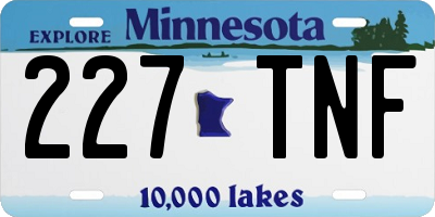 MN license plate 227TNF