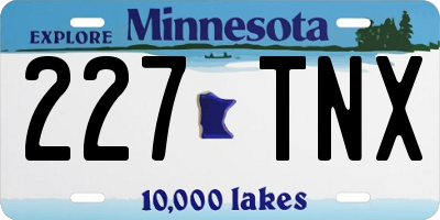 MN license plate 227TNX