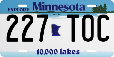 MN license plate 227TOC