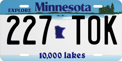 MN license plate 227TOK