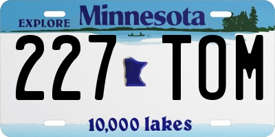 MN license plate 227TOM