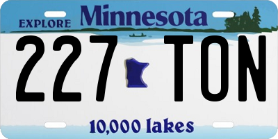 MN license plate 227TON