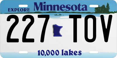 MN license plate 227TOV