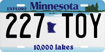 MN license plate 227TOY