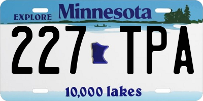 MN license plate 227TPA
