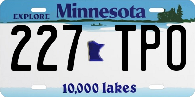 MN license plate 227TPO