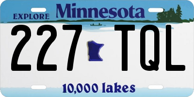 MN license plate 227TQL
