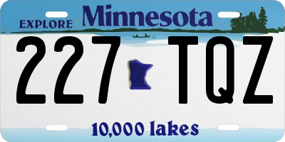 MN license plate 227TQZ