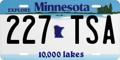 MN license plate 227TSA