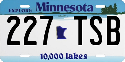 MN license plate 227TSB