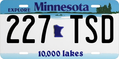 MN license plate 227TSD