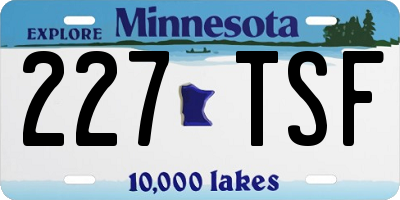 MN license plate 227TSF