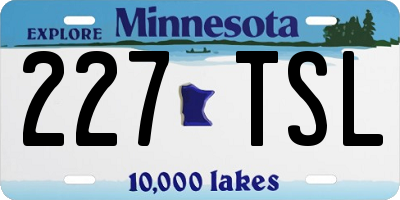 MN license plate 227TSL