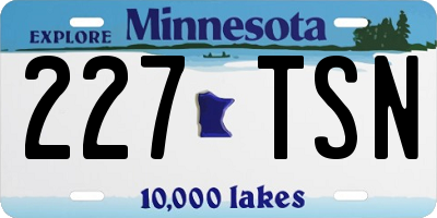 MN license plate 227TSN