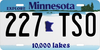 MN license plate 227TSO