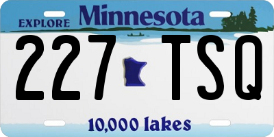 MN license plate 227TSQ