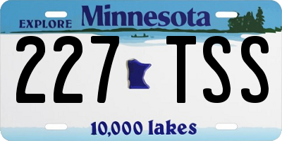 MN license plate 227TSS