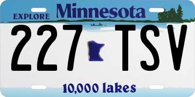 MN license plate 227TSV