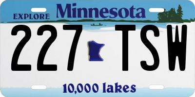 MN license plate 227TSW