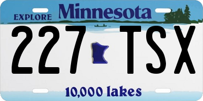 MN license plate 227TSX