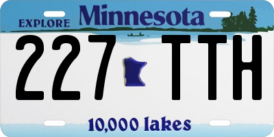 MN license plate 227TTH