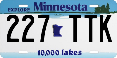 MN license plate 227TTK