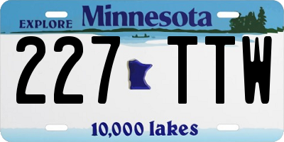 MN license plate 227TTW