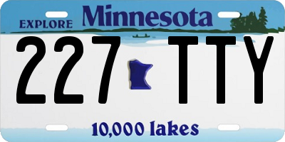 MN license plate 227TTY