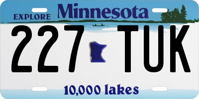MN license plate 227TUK