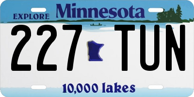 MN license plate 227TUN