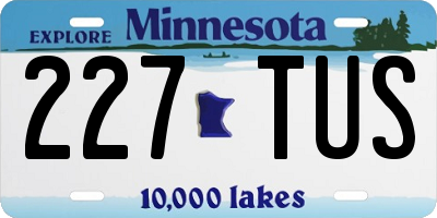 MN license plate 227TUS