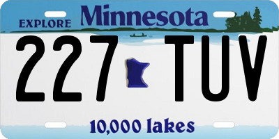 MN license plate 227TUV