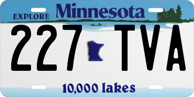 MN license plate 227TVA