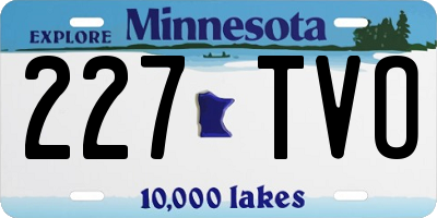 MN license plate 227TVO