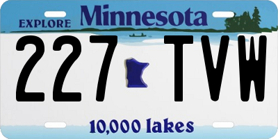 MN license plate 227TVW