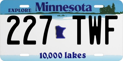 MN license plate 227TWF