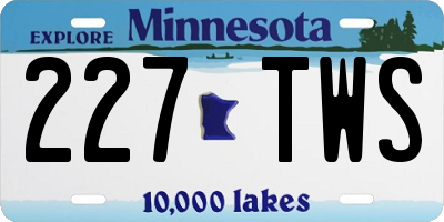 MN license plate 227TWS