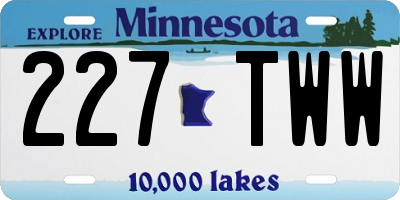 MN license plate 227TWW