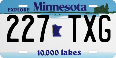 MN license plate 227TXG